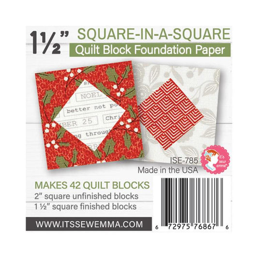 1.5" Square In Square Fndn Papr ISE 785 Its Sew Emma
