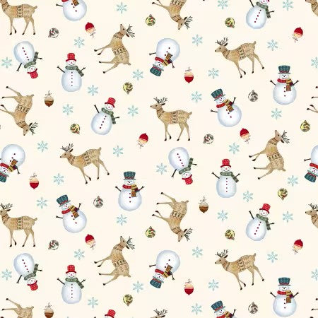 Cream Multi Tossed Reindeer 6 inches