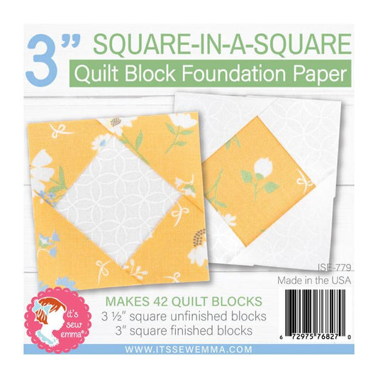 3" Square In Square Fndn Paper ISE 779 Its Sew Emma#