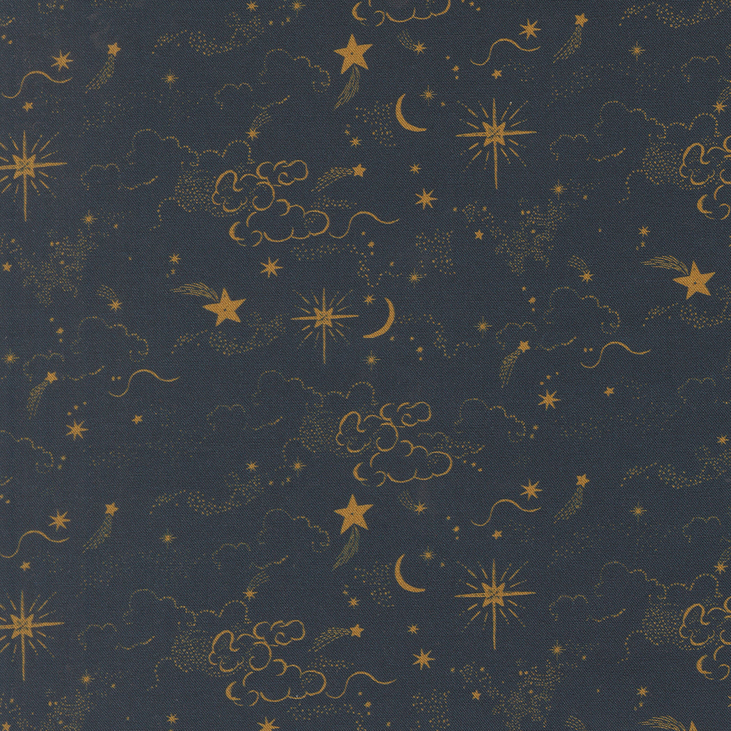 Silent Night Holy Night Skies Holy Night Black Christmas Fabric - 40052 12