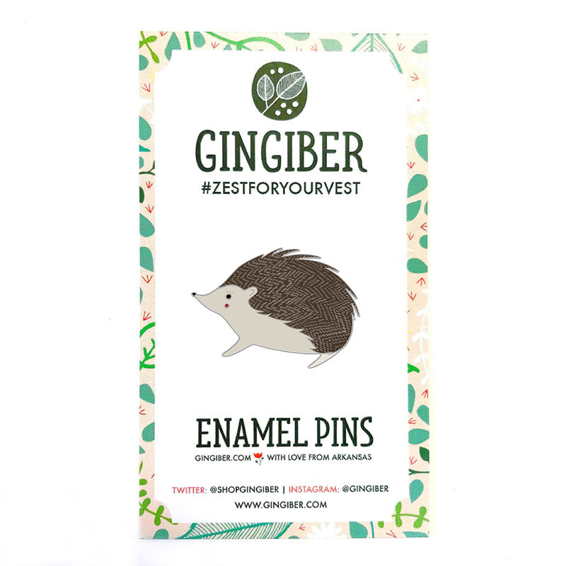 Bramble Enamel Pin Hedgehog