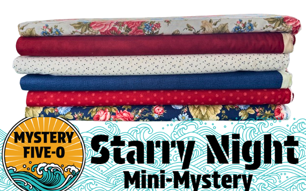 Mystery Five-0 Lavender Lime Quilts and Design's Starry Night (6) Fat Quarter Bundle #3