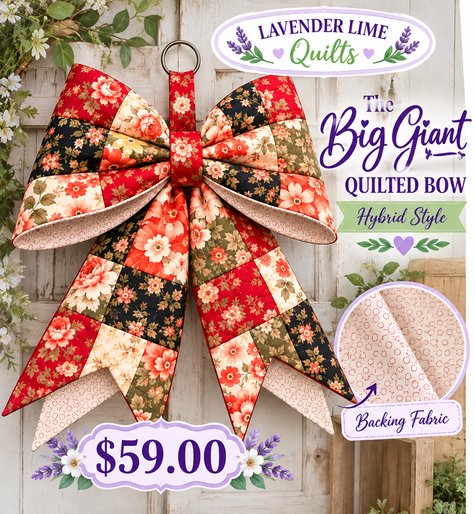 Big Giant Quilted Bow Kit – Crimson Garden (Hybrid Style)