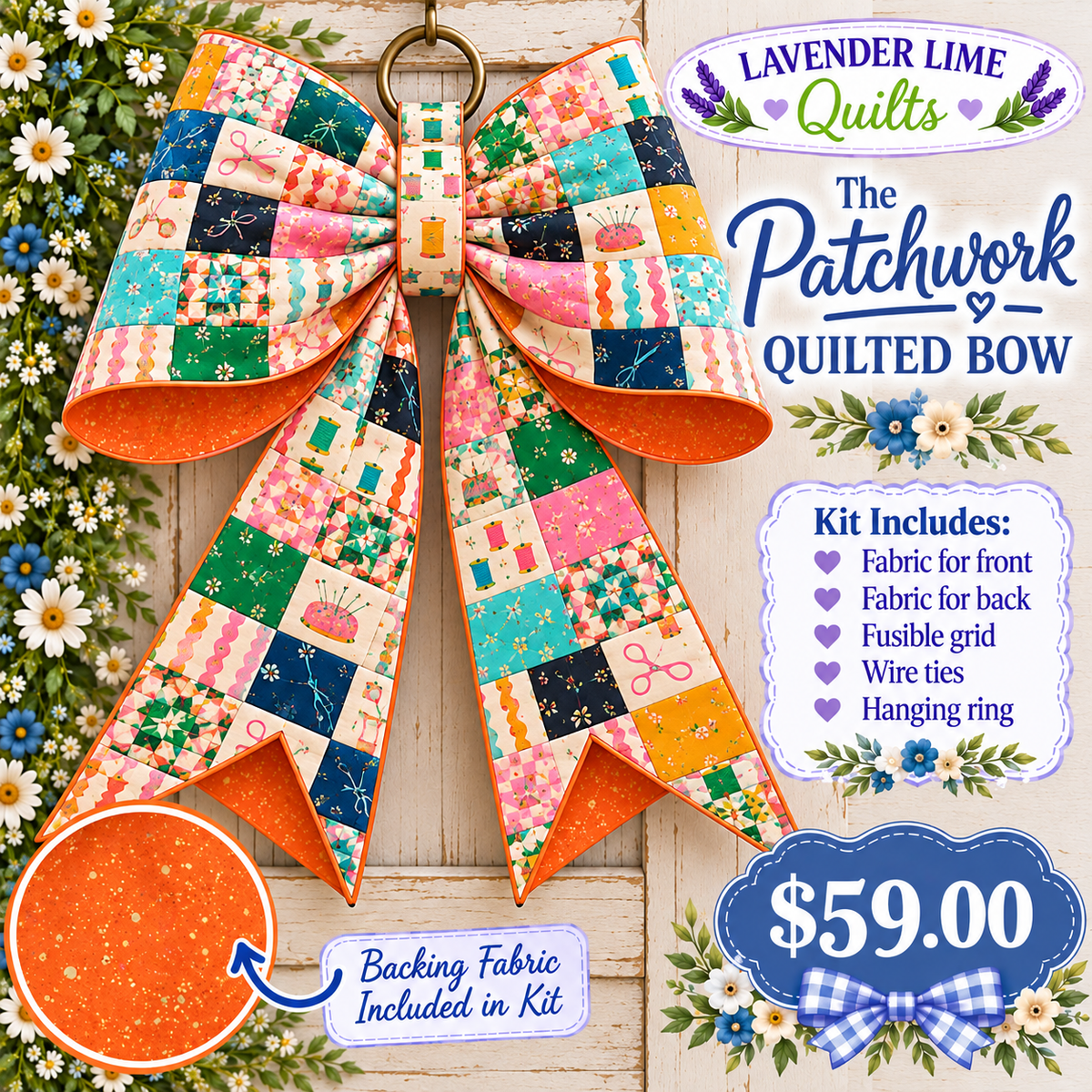 Patchwork Quilted Bow Kit – Sew Happy