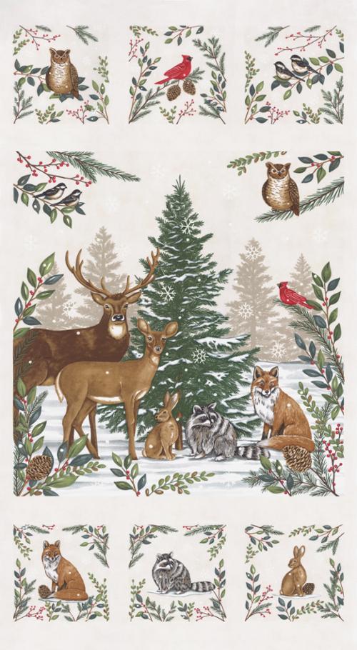 Panel- Woodland Winter Snowy White 56099 11