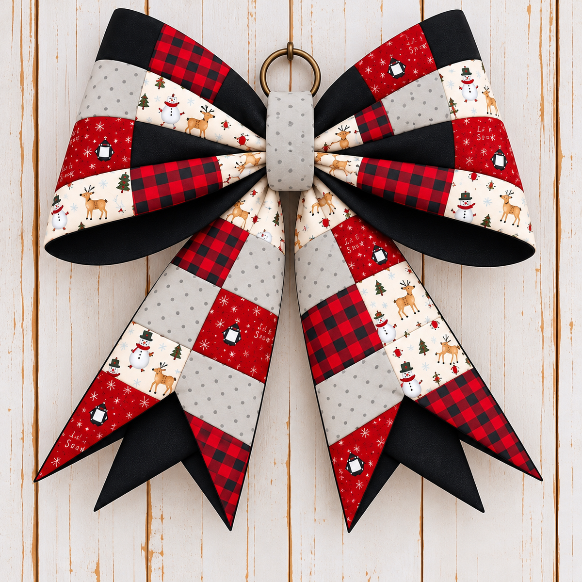 The Big Giant Quilted Bow Kit – Let It Snow Christmas (Hybrid Style)