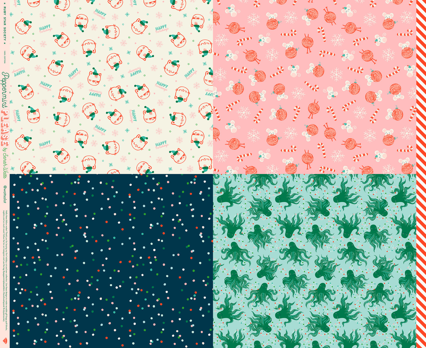 Panels- Ruby Star- Peppermint Please (Includes 2 Panels)