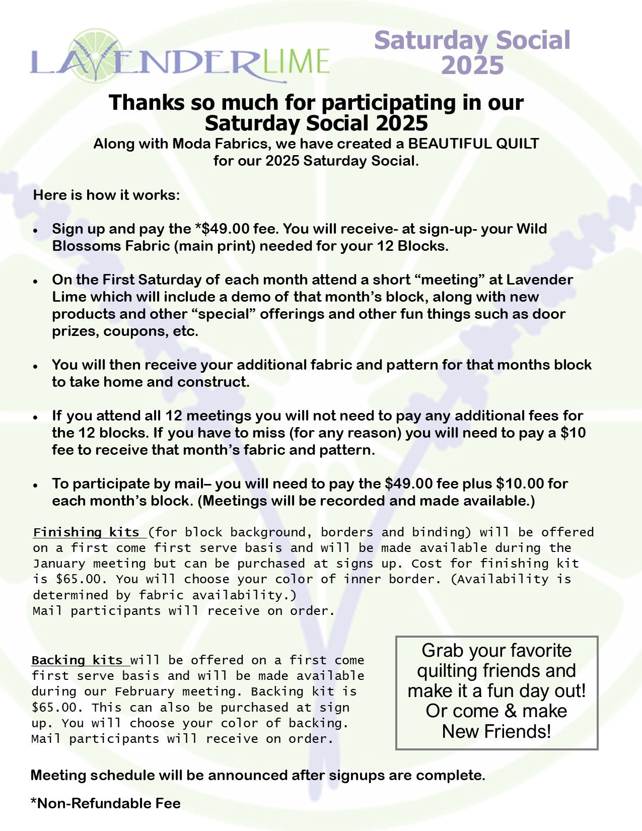 Saturday Social Club 2025