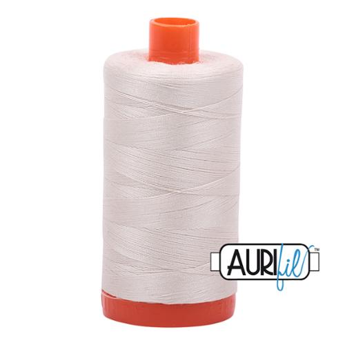 Cotton Mako Thread 50wt 1300m (Color: 2309 Silver White)