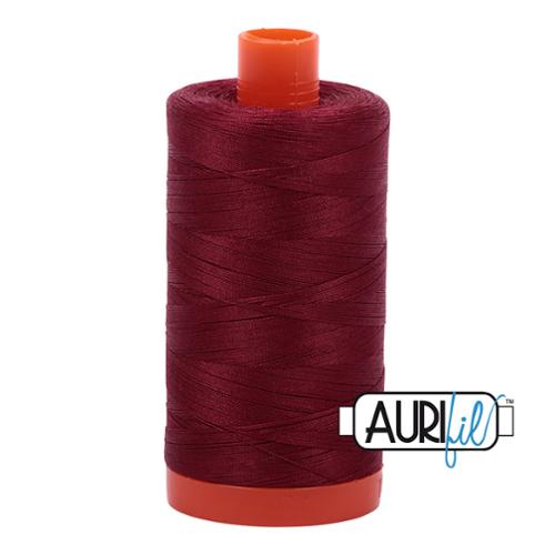 Cotton Mako Thread 50wt 1300m (Color: Dark Carmine Red 2460)