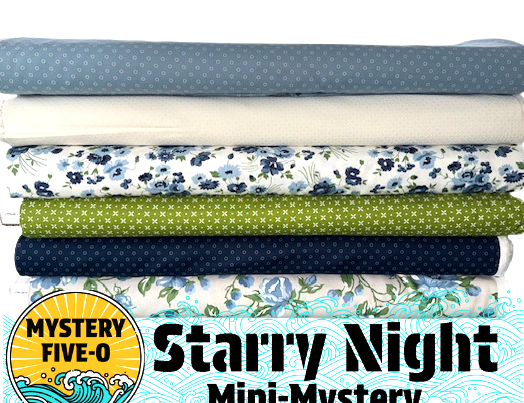Mystery Five-0 Lavender Lime Quilts and Design's Starry Night (6) Fat Quarter Bundle #1