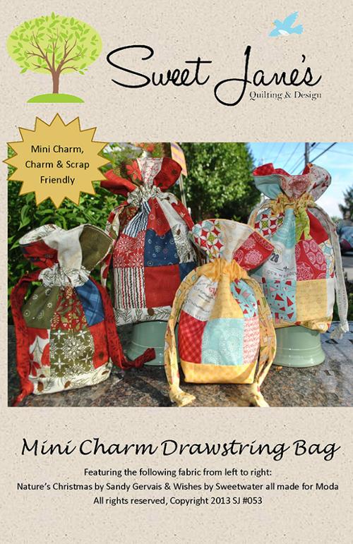 Mini Charm Drawstring Bag SJ 053 Sweet Jane Quilting