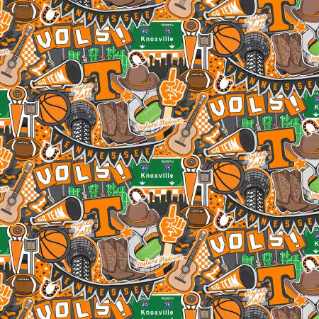 NCAA-Tennessee Doodle Allover cotton